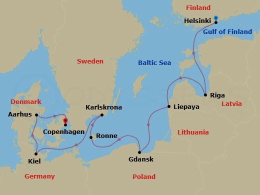 Romance Across The Baltic Route Map
