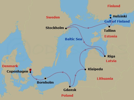 Seven Gems Of The Baltic Route Map