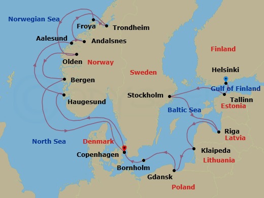 Star Collector: Scandinavian And Baltic Delights Route Map
