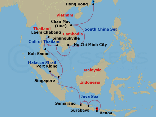 Southeast Asia Route Map