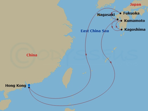 9 Night Best Of Japan Holiday Cruise Route Map