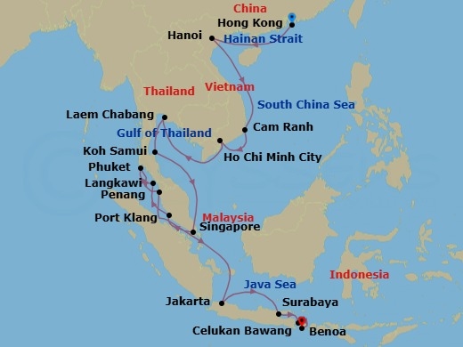 Jewels Of Asia Route Map