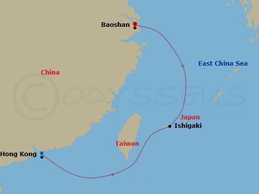 4 Night Ishigaki Cruise Route Map