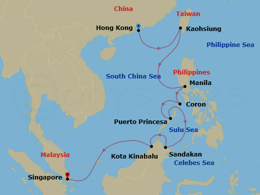 Hong Kong To Singapore Route Map
