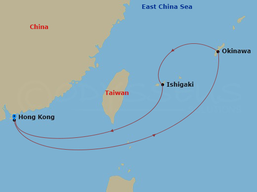 5 Night Okinawa & Ishigaki Cruise Route Map