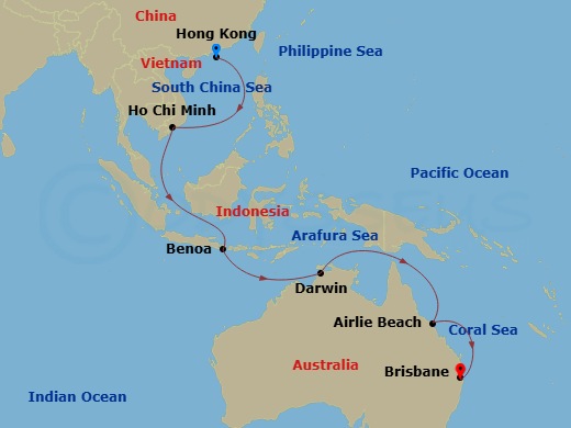 Journeys - 16-Day Southeast Asia Route Map