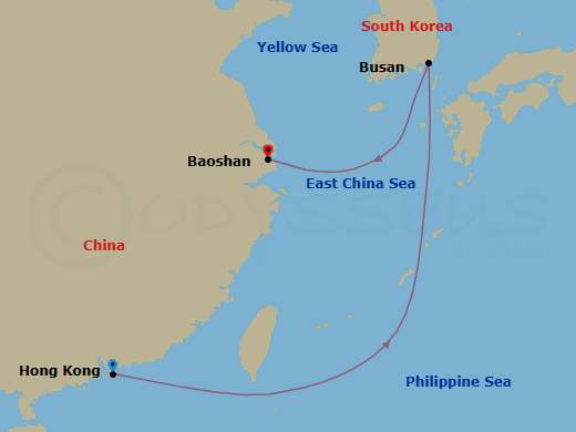 5 Night Busan Cruise Route Map