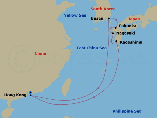 9 Night Japan & South Korea Holiday Route Map