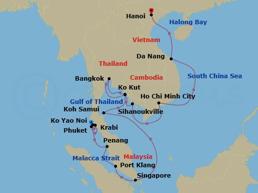 Star Collector: Captivating Vietnam & Thailand Route Map