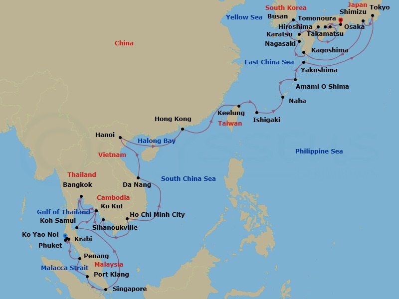Star Collector: Grand Asia Explorer Route Map