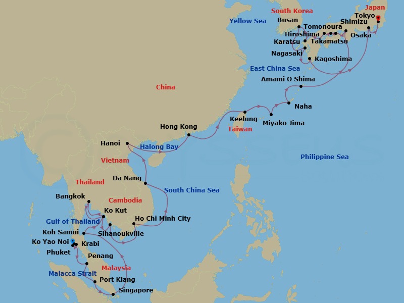 Star Collector: Grand Asia Explorer Route Map