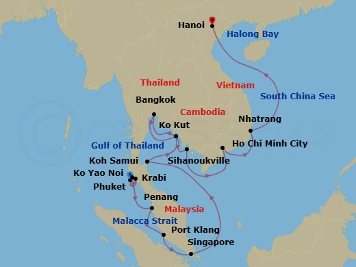 Star Collector: Captivating Vietnam & Thailand Route Map