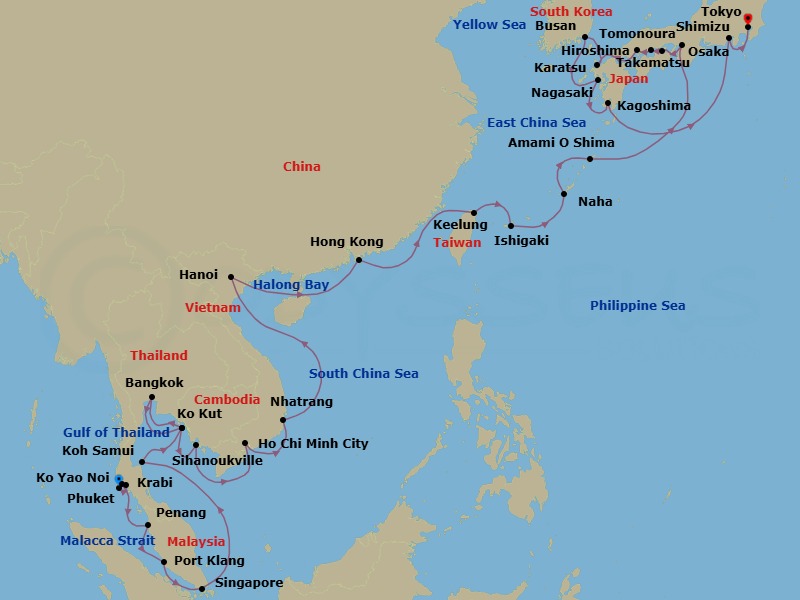 Star Collector: Grand Asia Explorer Route Map