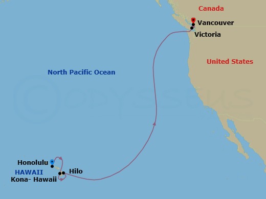 Honolulu To Vancouver Route Map