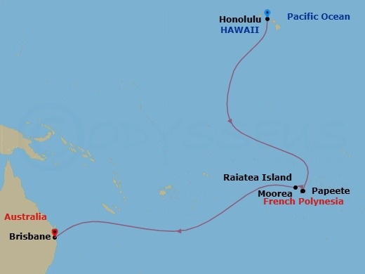 16 Night Transpacific Cruise Route Map