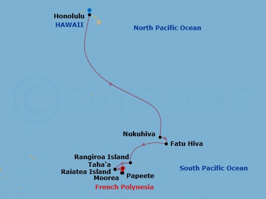 Honolulu To Papeete Route Map