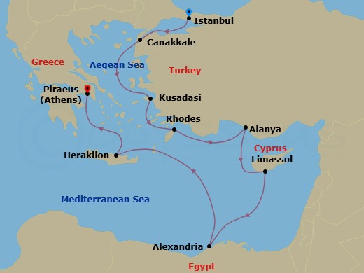 Pharaohs & Empires Route Map