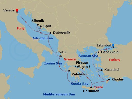 Ancient Adriatic Treasures Route Map