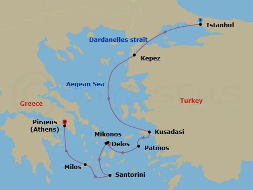 Istanbul To Athens Adventure Route Map