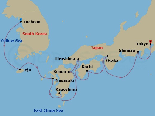 Sakura & Samurai Route Map