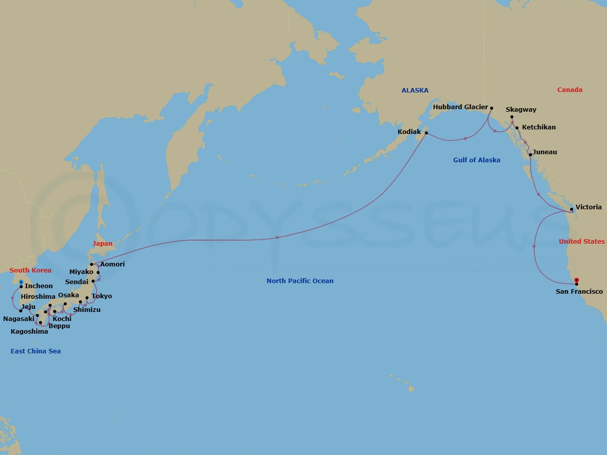 Rising Sun & Golden Gate Route Map