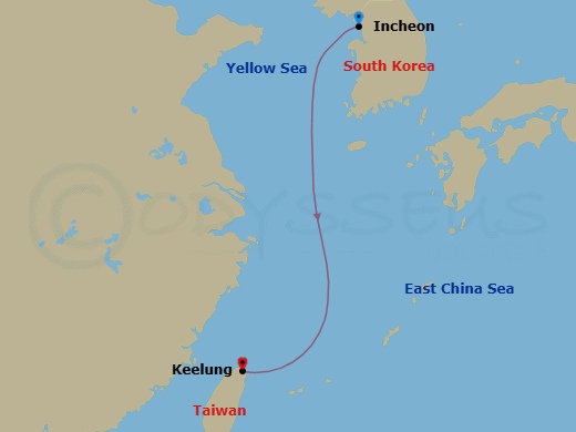 Far East, 3 Nights Route Map