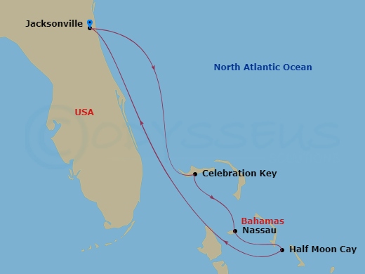 6-Day Bahamas Route Map