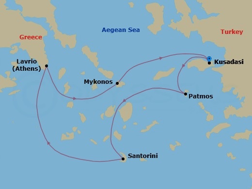 Iconic Greek Islands - 3Nights Route Map