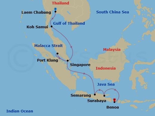 Bangkok, Bali & Beyond Route Map