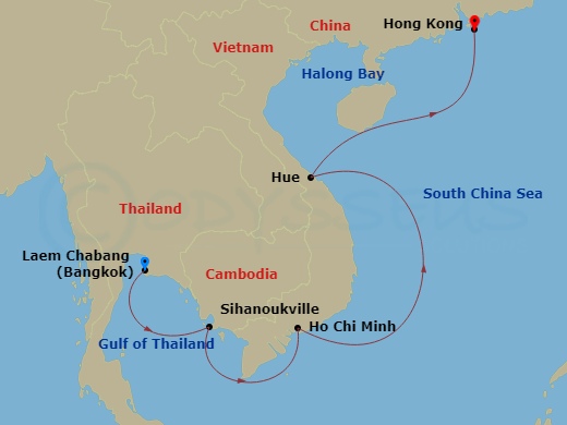Southeast Asia & Hong Kong Route Map