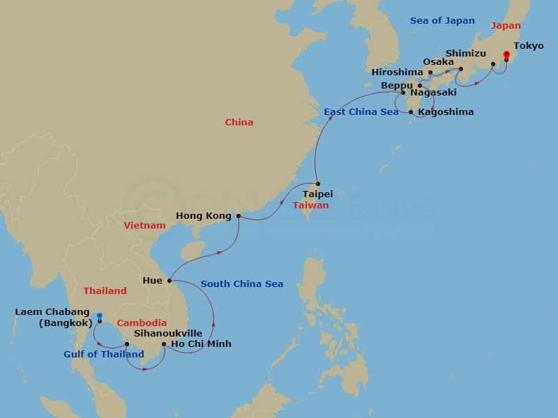 Southeast Asia Horizons Route Map