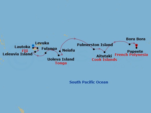 Lautoka To Papeete Route Map