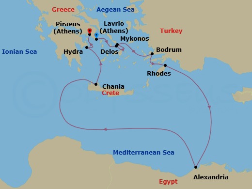 Athens Roundtrip Route Map
