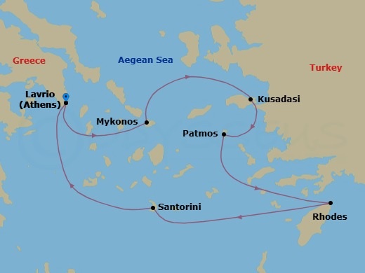 Iconic Greek Islands - 4Nights (Mar & Nov) Route Map
