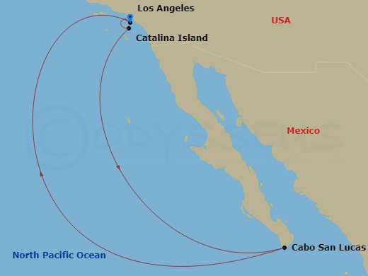 6 Night Cabo Overnight & Catalina Route Map