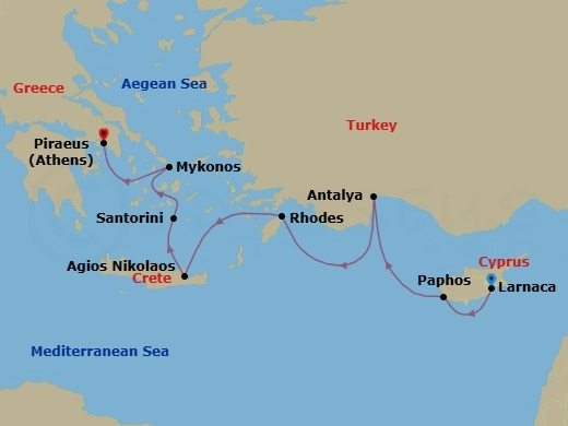 Yachting Gems Of The Aegean Sea Route Map