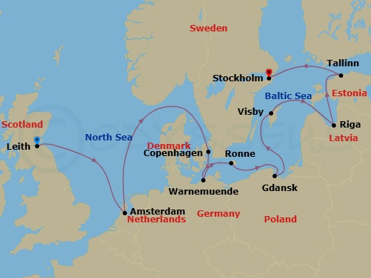 Cliffs, Castles & Culture Route Map