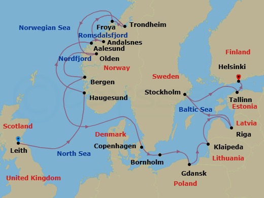 Star Collector: Scandinavian And Baltic Delights Route Map