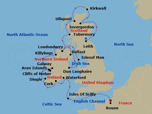 Star Collector: Luck And Legends - Ireland And Scotland Route Map