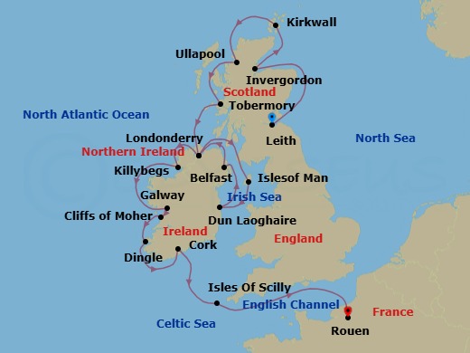 Star Collector: Luck And Legends - Ireland And Scotland Route Map