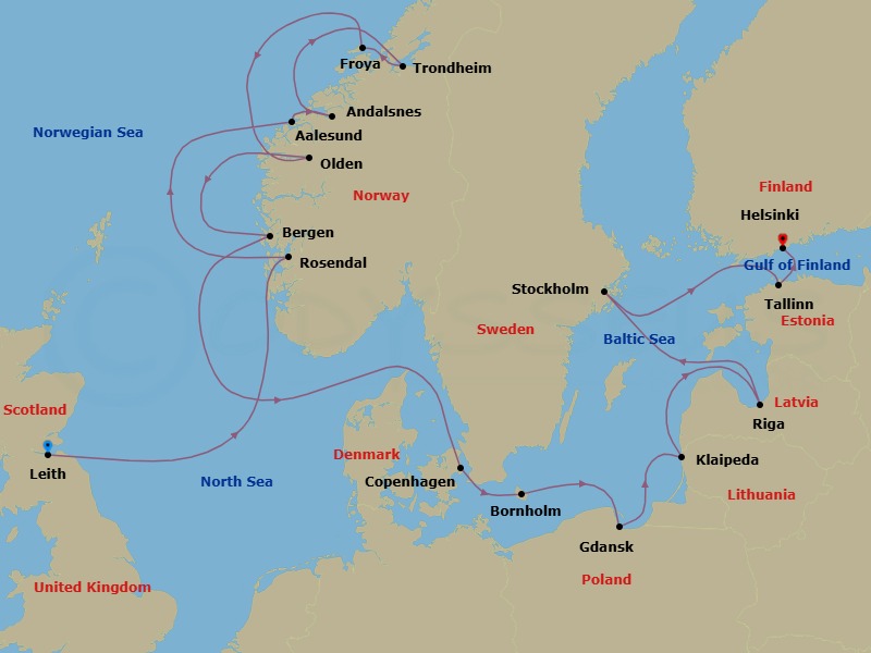 Star Collector: Scandinavian And Baltic Delights Route Map