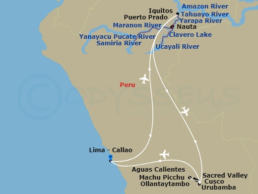 Peruvian Amazon & Machu Picchu Exploration (2028) Route Map