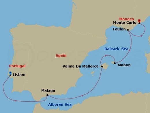 Lisbon To Monte Carlo Route Map