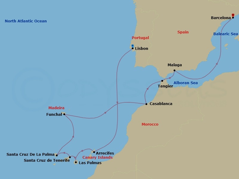 Lisbon To Barcelona Route Map