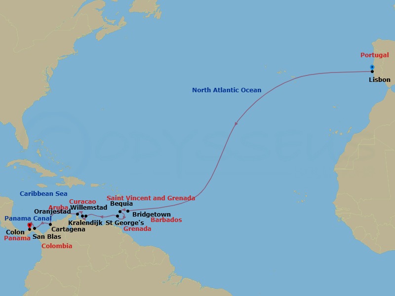 Star Collector: Southern Caribbean Thanksgiving Jubilee Route Map