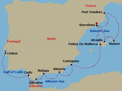Moorish Legacies & Island Escapes Route Map
