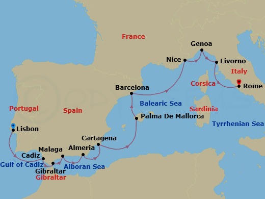 Star Collector: Iberian Charm, Italian Elegance & Riviera Nights Route Map