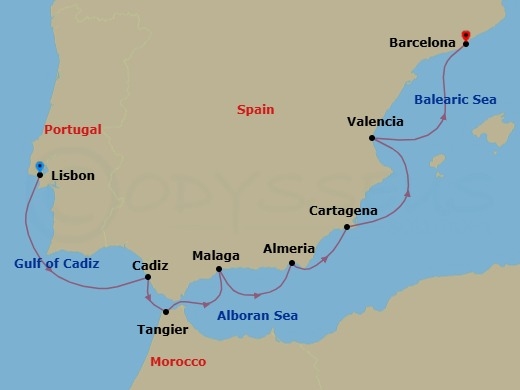 Sun, Stone & Serenity Route Map