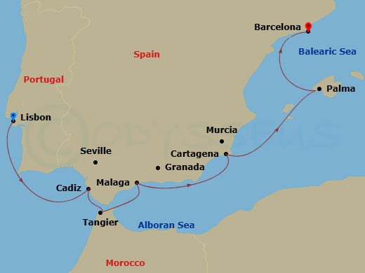 Spain & Portugal Discovery Route Map