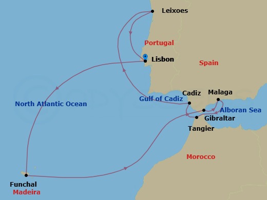 Lisbon To Lisbon Route Map